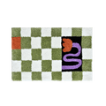 green checkered bathmat rug