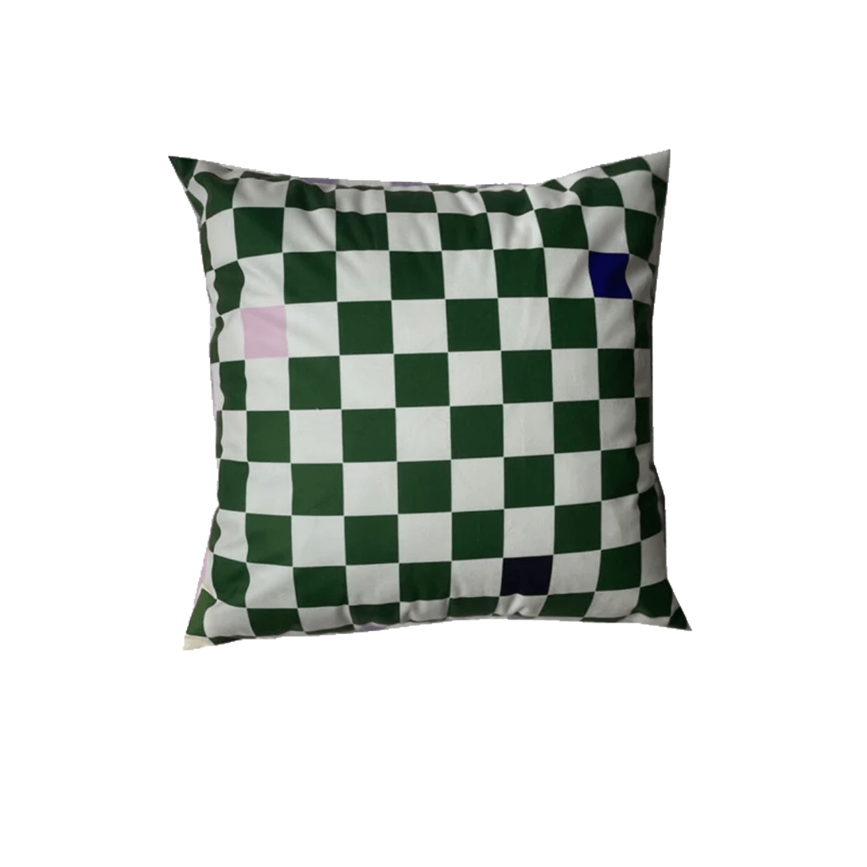 green checkered throw pillow