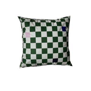 green checkered throw pillow