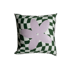Load image into Gallery viewer, green warped checkered throw pillow case
