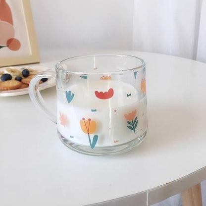 Cute Floral Glass Cup - HOMELIVY