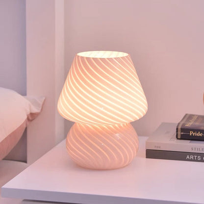 Vintage Pink Mushroom Lamp