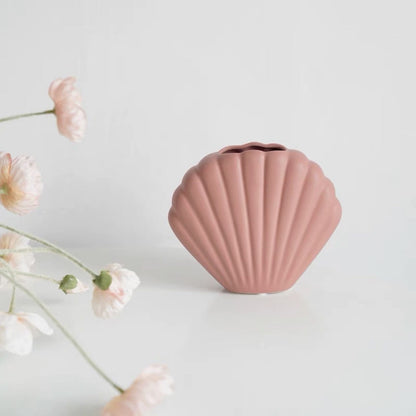 Pastel Pink Seashell Vase