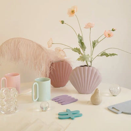 Pastel Pink Seashell Vase