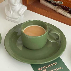 Pastel Green Vintage Retro Coffee Mug Cup 