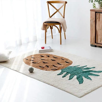 Pineapple Bedroom Rug - Modern Quirky Fruit Rug - HOMELIVY