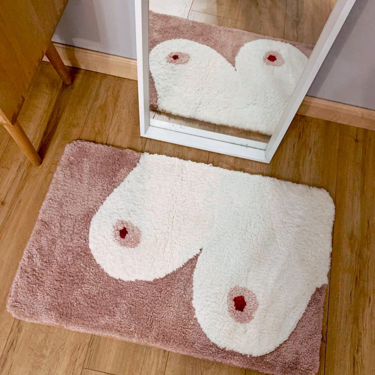pink boob rug bathroom mat
