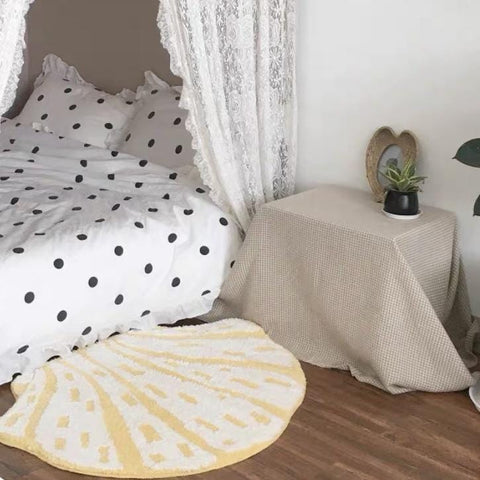 Yellow Seashell Bedroom Rug