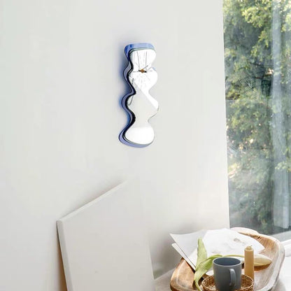 Blue Wavy Wall Clock