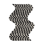Load image into Gallery viewer, Black and White Checkered Wavy Rug
