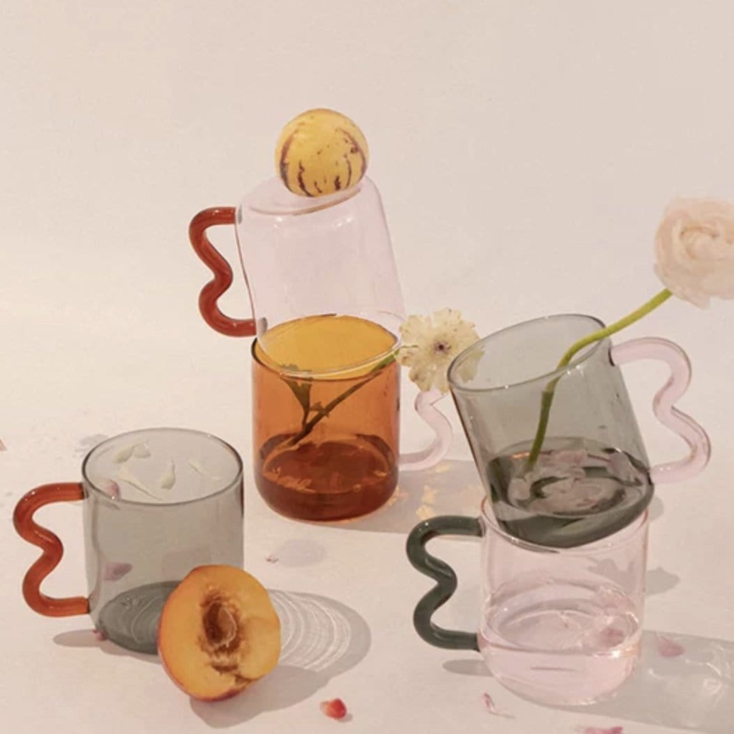 Wavy Abstract Glass Cup