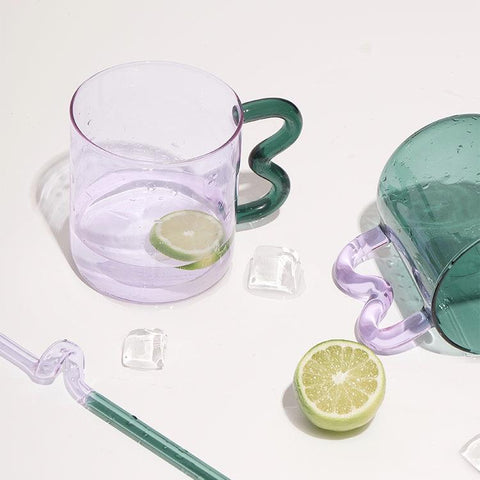 Wavy Handle Glass Cup - Homelivy