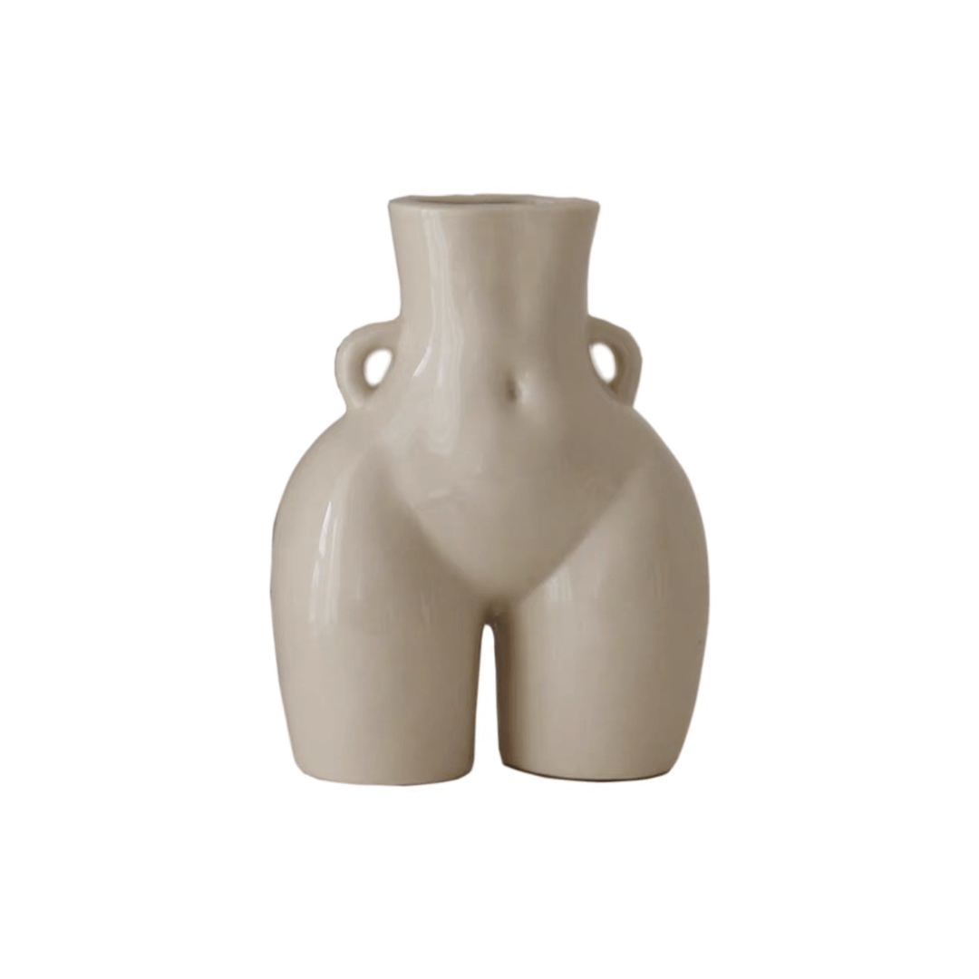 White Ceramic Butt Vase, Booty Vase