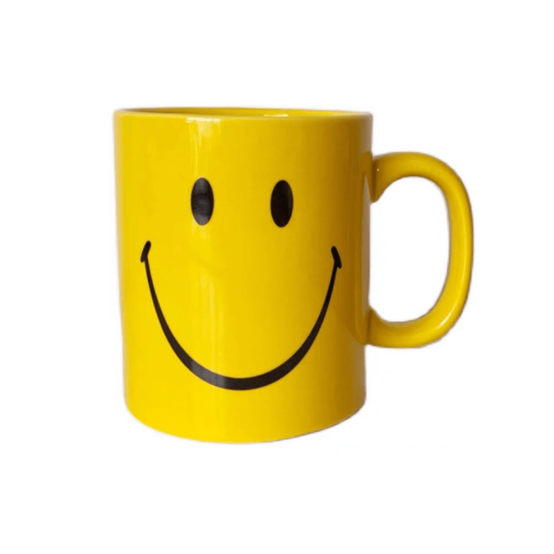 Yellow smiley face mug