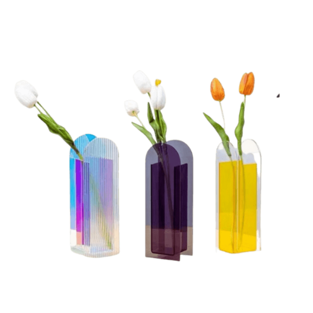 aesthetic acrylic clear flower vase