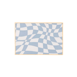 Load image into Gallery viewer, pastel blue warped checker floor mat
