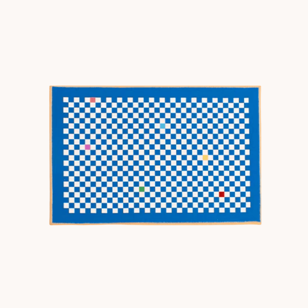 blue checkered rug mat - homelivy