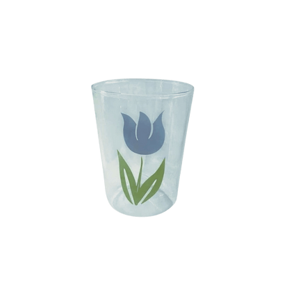 Blue Flower Drink Glass