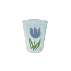 Blue Flower Drink Glass
