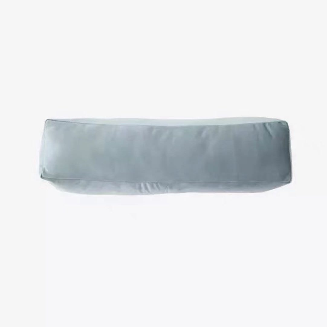 A soft light gray plush velvet geometry pillow with smooth fabric and subtle edge stitching in a rectangular shape
