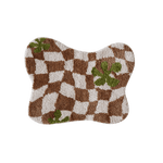 Load image into Gallery viewer, Wavy Brown Checkered Rug Bath Mat
