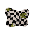 Black and White Wavy Checkered Rug