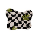 Load image into Gallery viewer, Black and White Wavy Checkered Rug
