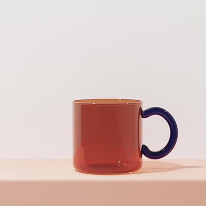 orange glass coffee mug