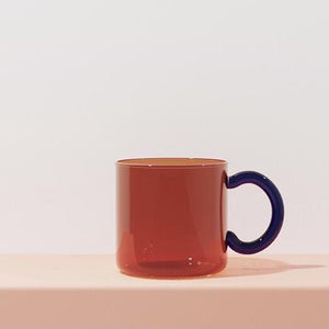 orange glass coffee mug