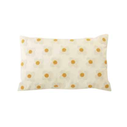 Yellow Daisy Flower Lumbar Pillow