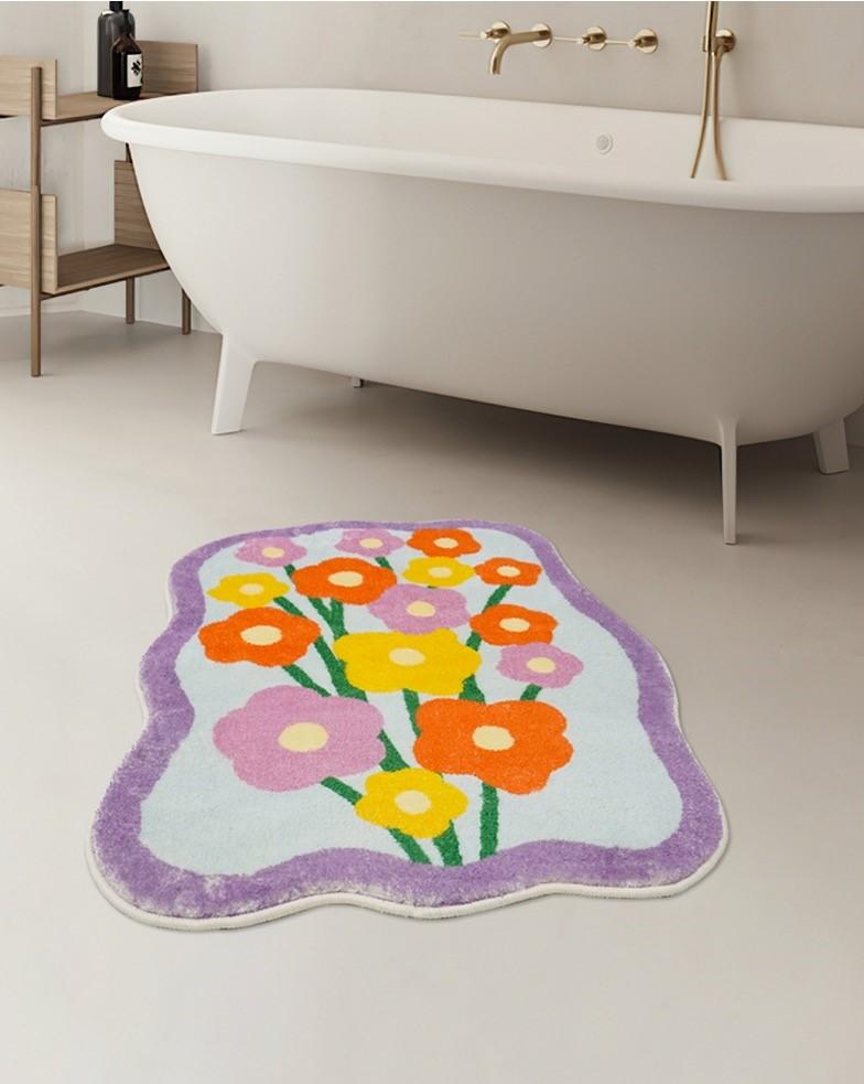 daisy flowers rug bath mat