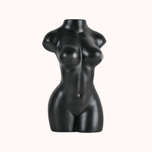 black female figure body vase