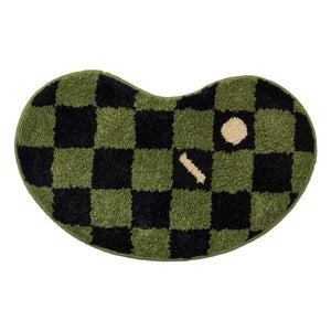 Checkered bath mat rug