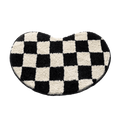 bean shaped checkered rug bath mat