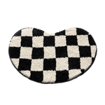 Load image into Gallery viewer, bean shaped checkered rug bath mat
