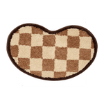 Load image into Gallery viewer, bean shaped checkered rug bath mat
