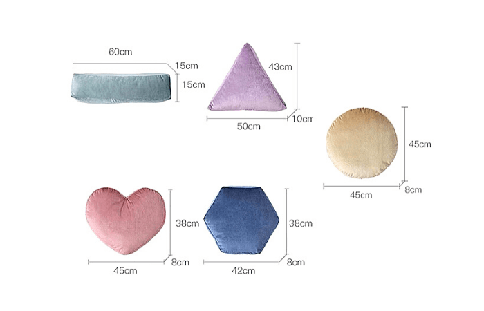 Geometric Shape Pillow Size Chart