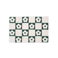 Green Checkered Floor Mat With Daisy Flowers