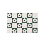 Load image into Gallery viewer, Green Checkered Floor Mat With Daisy Flowers
