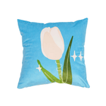 Load image into Gallery viewer, blue tulip flower graphic pillow case
