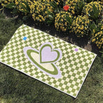Load image into Gallery viewer, green checkered rug mat - egirl room decor

