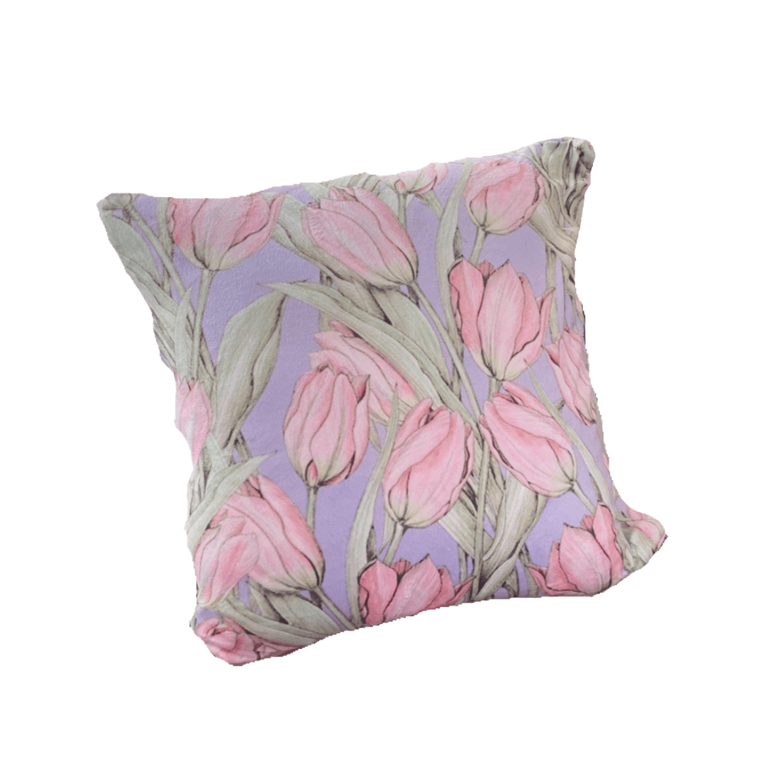 Pastel Pink Tulip Flower Throw Pillow