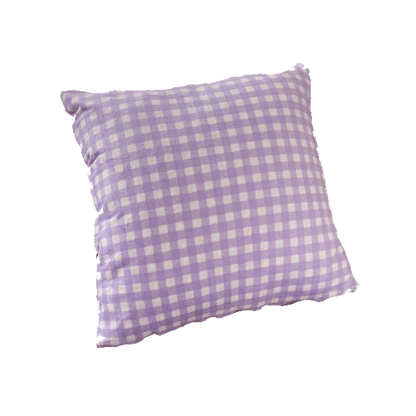 Pastel Purple Gingham Plaid Throw Pillow