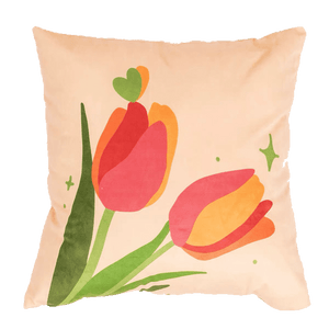 Orange Tulip Flower Throw PIllow