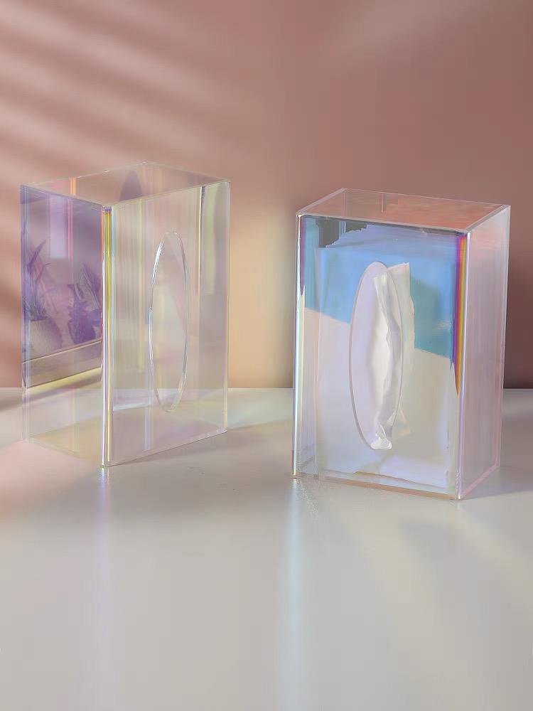 iridescent clear tissue box