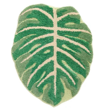 Green Leaf Bath Mat Rug