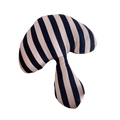 White Black Striped Mushroom Pillow
