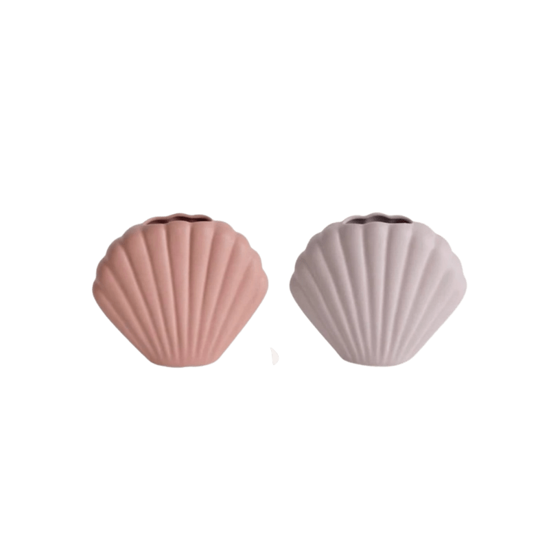 Pastel Pink Sea Shell Flower Vase