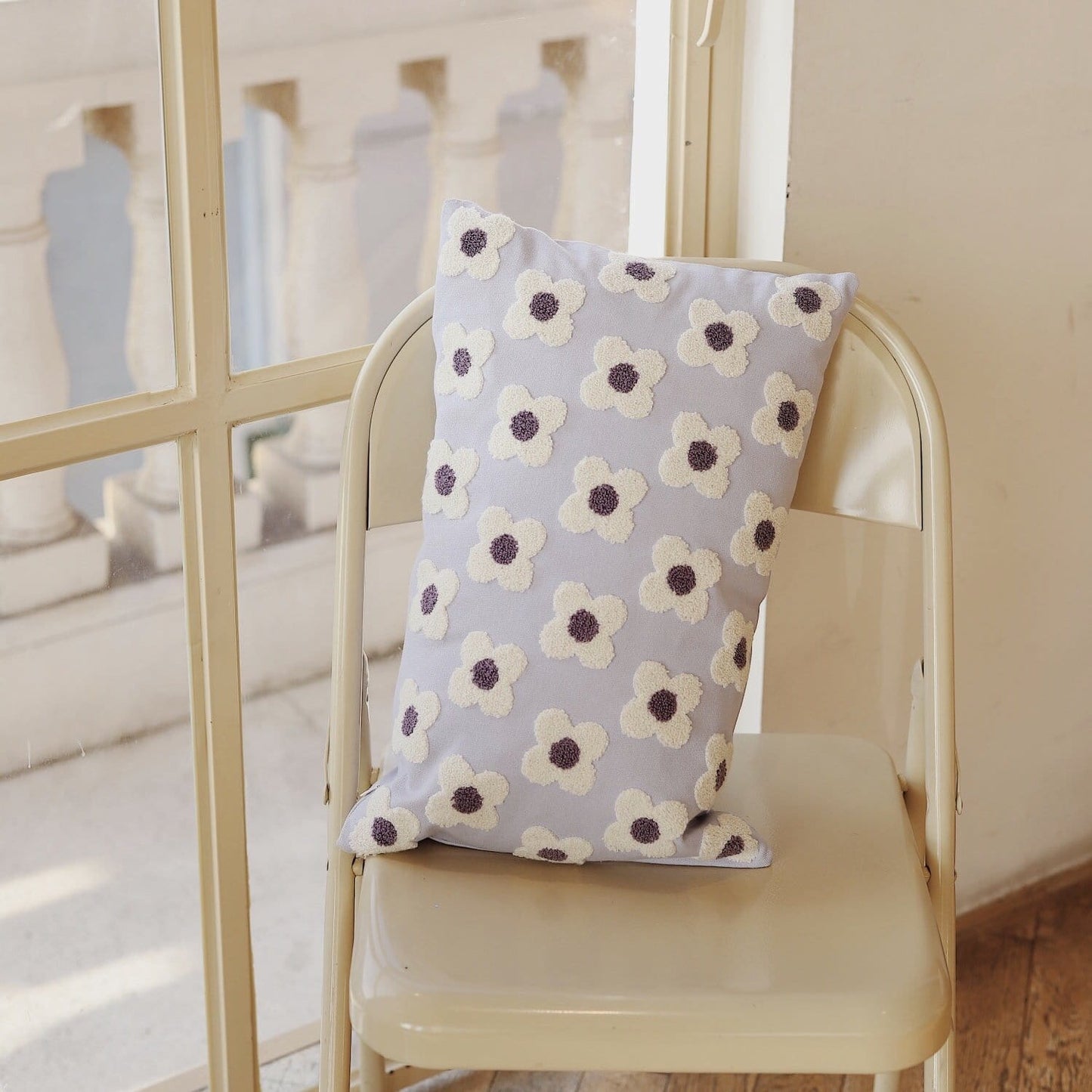 Pastel Purple Flower Pillow