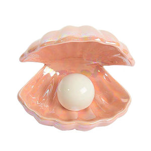 pink shell lamp and jewelry tray